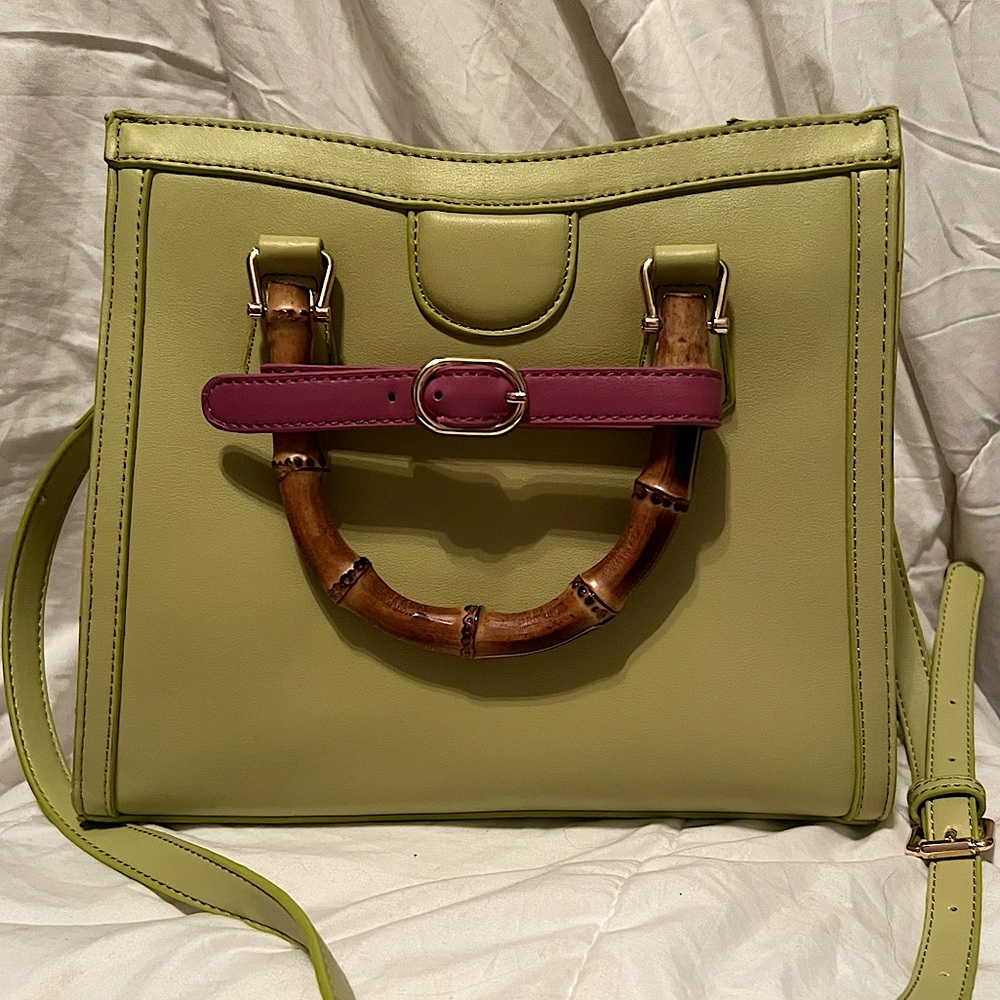 BC bag , woman’s bag , lime green .